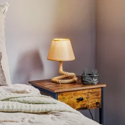 Mauli bordlampe laget av tau og stoff