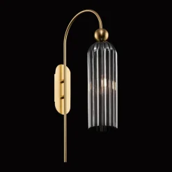 Maytoni Antic vegglampe, grå glasskjerm