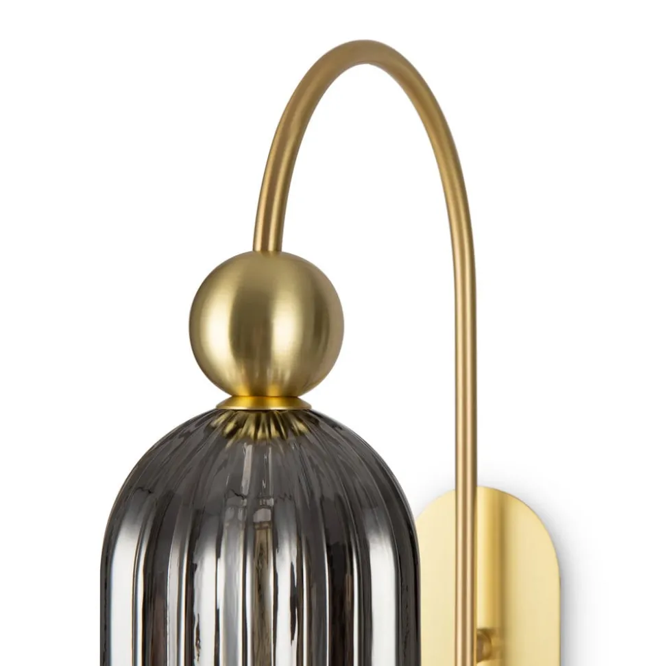 Maytoni Antic vegglampe, grå glasskjerm