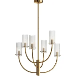 Maytoni Arco hengelampe med 6 glassskjermer