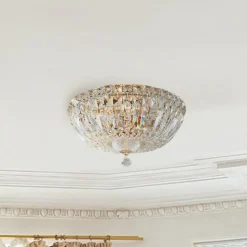 Maytoni Basfor taklampe, gullfarget, Ø 30 cm, 3 x E14