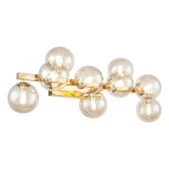 Maytoni Dallas vegglampe med 9 glasskuler, gull