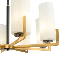 Maytoni Fortano lysekrone 8 lyskilder glasskjermer