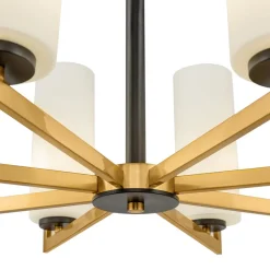 Maytoni Fortano lysekrone 8 lyskilder glasskjermer