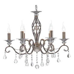 Maytoni Grace lysekrone 6 lyskilder messing/hvit