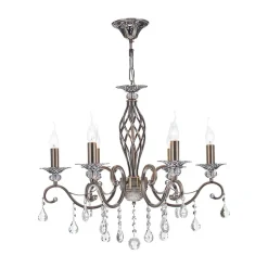 Maytoni Grace lysekrone 6 lyskilder messing/hvit