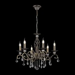 Maytoni Grace lysekrone 6 lyskilder messing/hvit