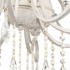 Maytoni Grace lysekrone, hvit, 10 lyskilder, organza