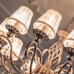 Maytoni Grace lysekrone, hvit, 10 lyskilder, organza