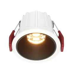 Maytoni innbyggingslampe Alfa, svart/hvit, Ø 6,5 cm, 10 W, 36°, 36°