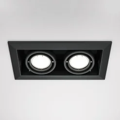 Maytoni innfellingslampe i metall, svart, 25 x 13 cm, 2 lyskilder