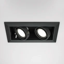 Maytoni innfellingslampe i metall, svart, 25 x 13 cm, 2 lyskilder