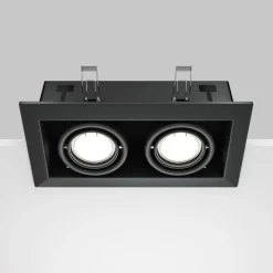 Maytoni innfellingslampe i metall, svart, 25 x 13 cm, 2 lyskilder