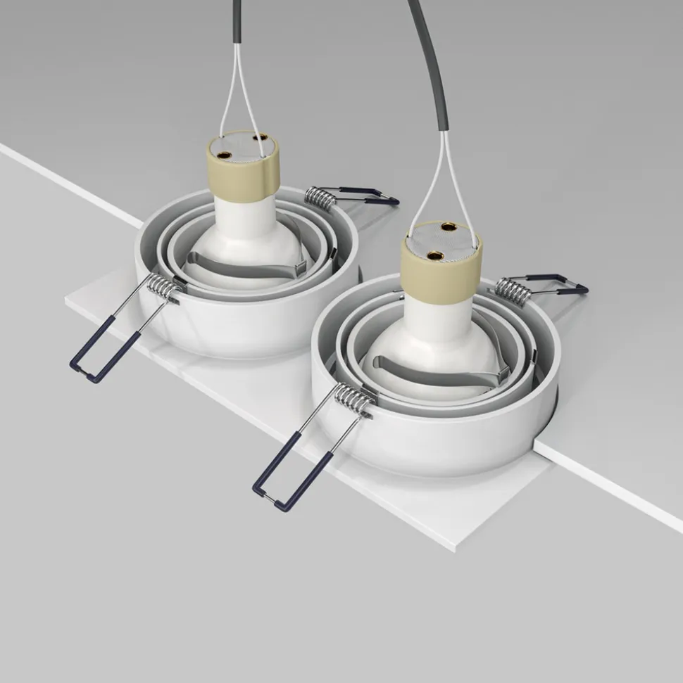 Maytoni innfellingslampe Atom, hvit, 2 lyskilder, 17,5 x 9,2 cm