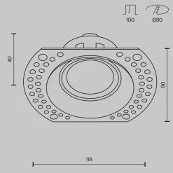 Maytoni innfellingslampe Dot hvit rund 11,8 x 9 cm aluminium GU10