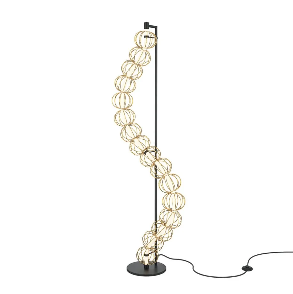 Maytoni LED-gulvlampe Golden Cage, høyde 154 cm, metall