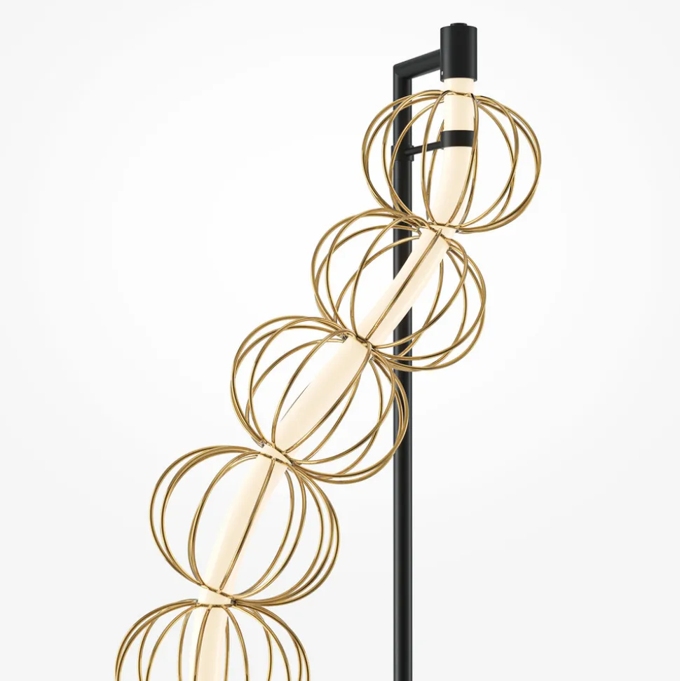 Maytoni LED-gulvlampe Golden Cage, høyde 154 cm, metall