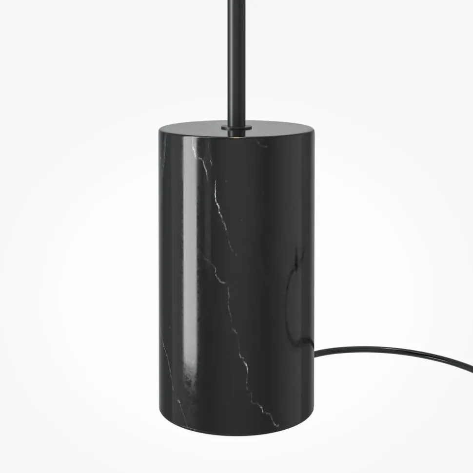 Maytoni LED-gulvlampe Kyoto, svart, høyde 145 cm, marmor
