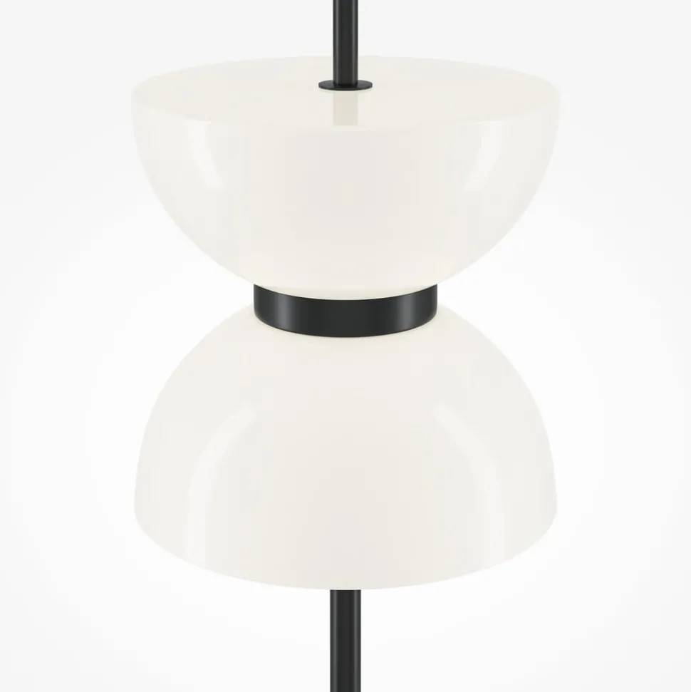 Maytoni LED-gulvlampe Kyoto, svart, høyde 145 cm, marmor