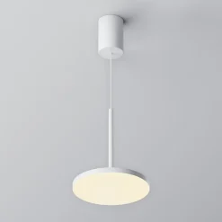 Maytoni LED-hengelampe Plato, hvit, Ø 18,5 cm, aluminium