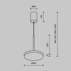 Maytoni LED-hengelampe Plato, hvit, Ø 18,5 cm, aluminium