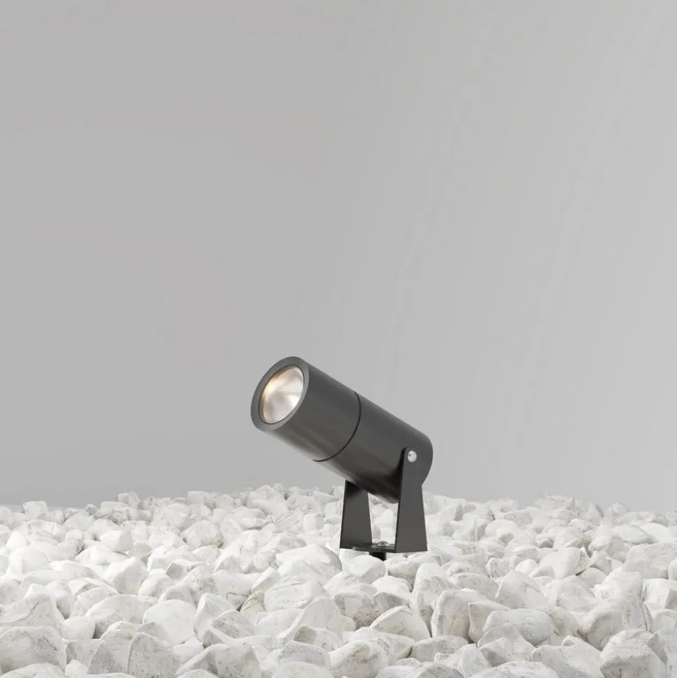 Maytoni LED-spot med jordspyd Bern, grafitt, Ø5,5 cm, 5W, IP65