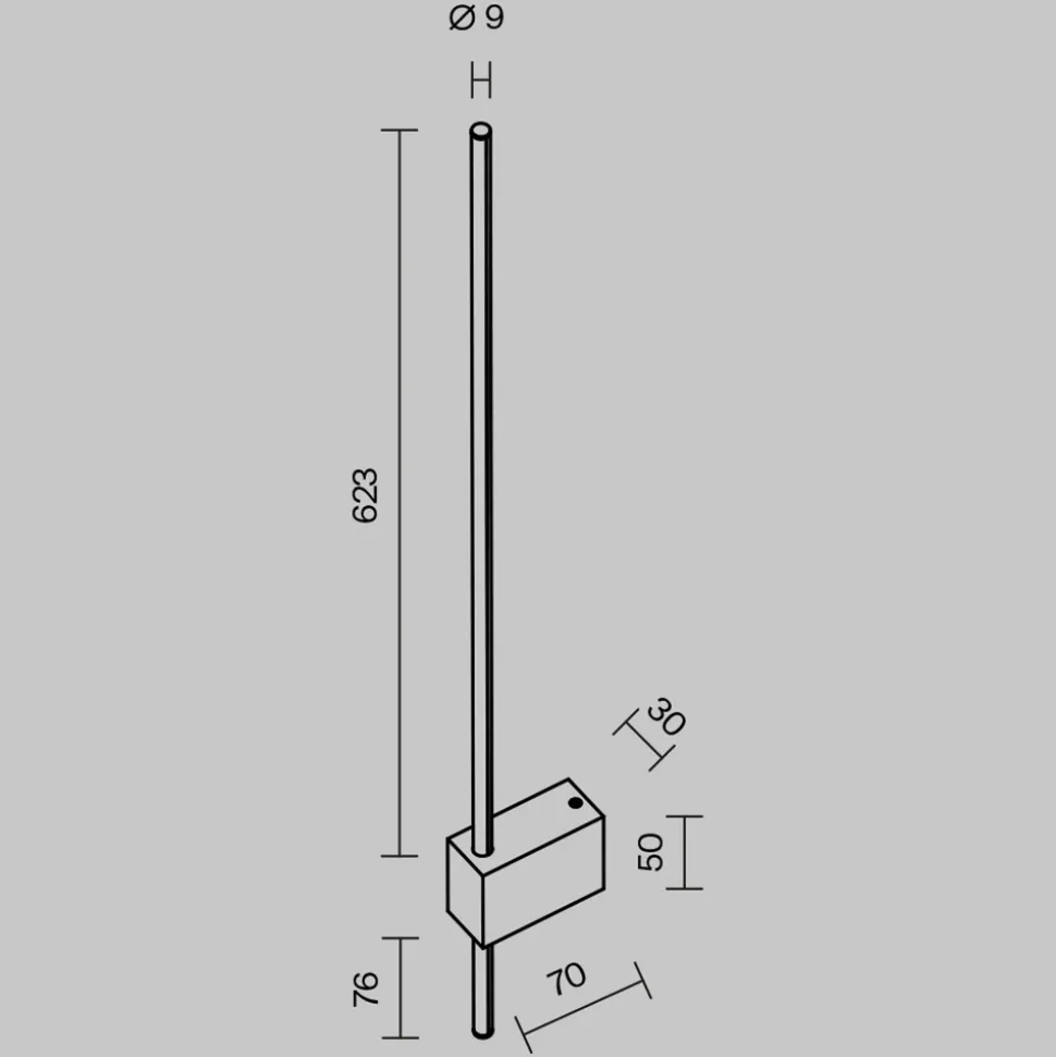 Maytoni LED-vegglampe Pars, 62,3 cm, svart/gull, aluminium