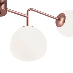 Maytoni lysekrone Erich, messing rosé, glass/metall 8 lyskilder.