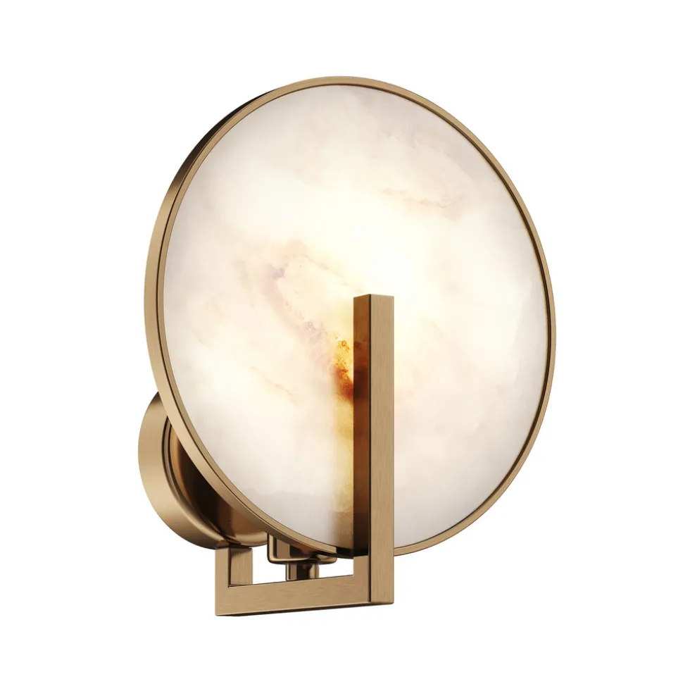 Maytoni Marmo vegglampe, gullfarget/naturstein, høyde 21 cm