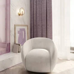 Maytoni Marmo vegglampe, gullfarget/naturstein, høyde 21 cm