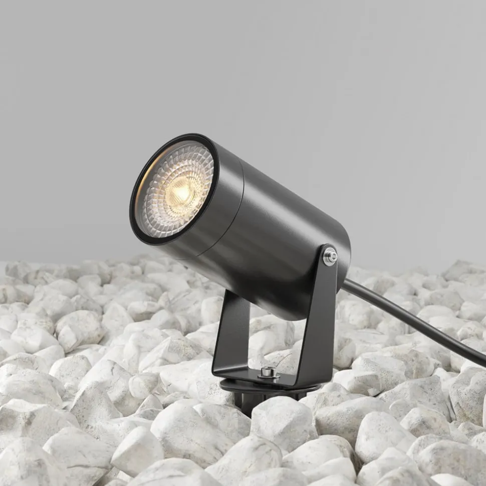 Maytoni Scope spot med jordspyd, svart, aluminium, IP65