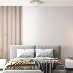 Maytoni taklampe Pascal, hvit/gull, Ø 35 cm glass/metall