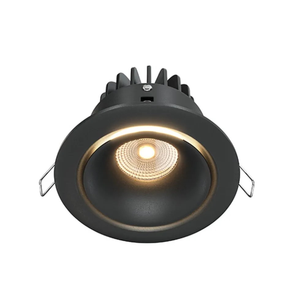 Maytoni Yin LED for innfelt belysning, IP20, 3000K, triac, svart
