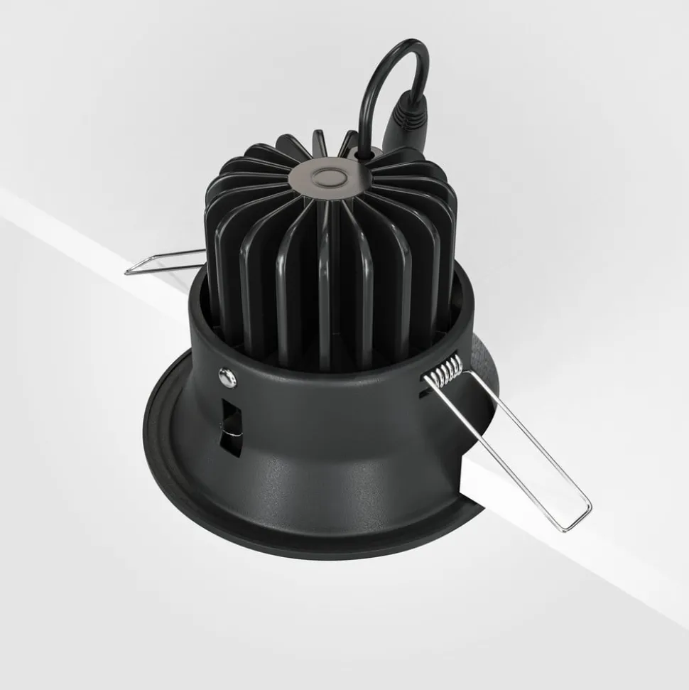 Maytoni Yin LED for innfelt belysning, IP20, 3000K, triac, svart