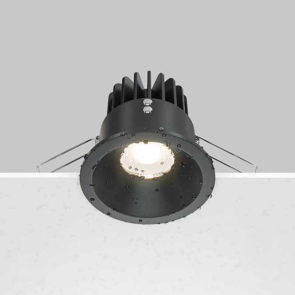 Maytoni Zoom LED innfellingslampe 930 IP65 rund triac, svart