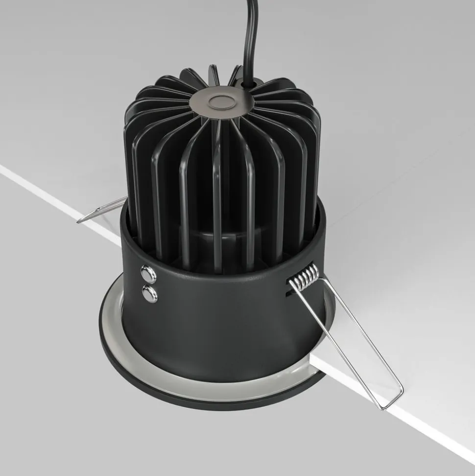 Maytoni Zoom LED innfellingslampe 930 IP65 rund triac, svart