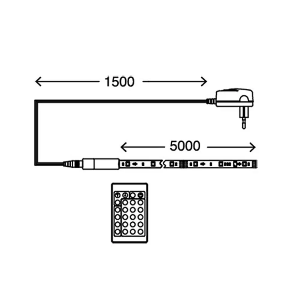 Med 164 lysfunksjoner - 500 cm RGB LED-stripe Mo