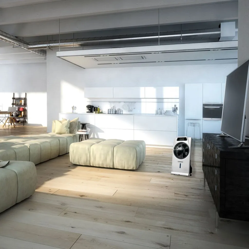 Med luftfukter - gulvviften Cascata