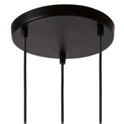 Medine pendellampe, røykgrå, Ø 46 cm, glass, 3 lyskilder