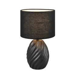 Melva bordlampe, matt svart, Ø 18 cm, keramikk, E14