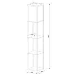 Menno gulvlampe, svart, 162,7 cm, trådløs lader