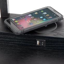 Menno gulvlampe, svart, 162,7 cm, trådløs lader