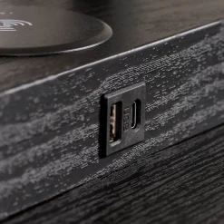 Menno gulvlampe, svart, 162,7 cm, trådløs lader