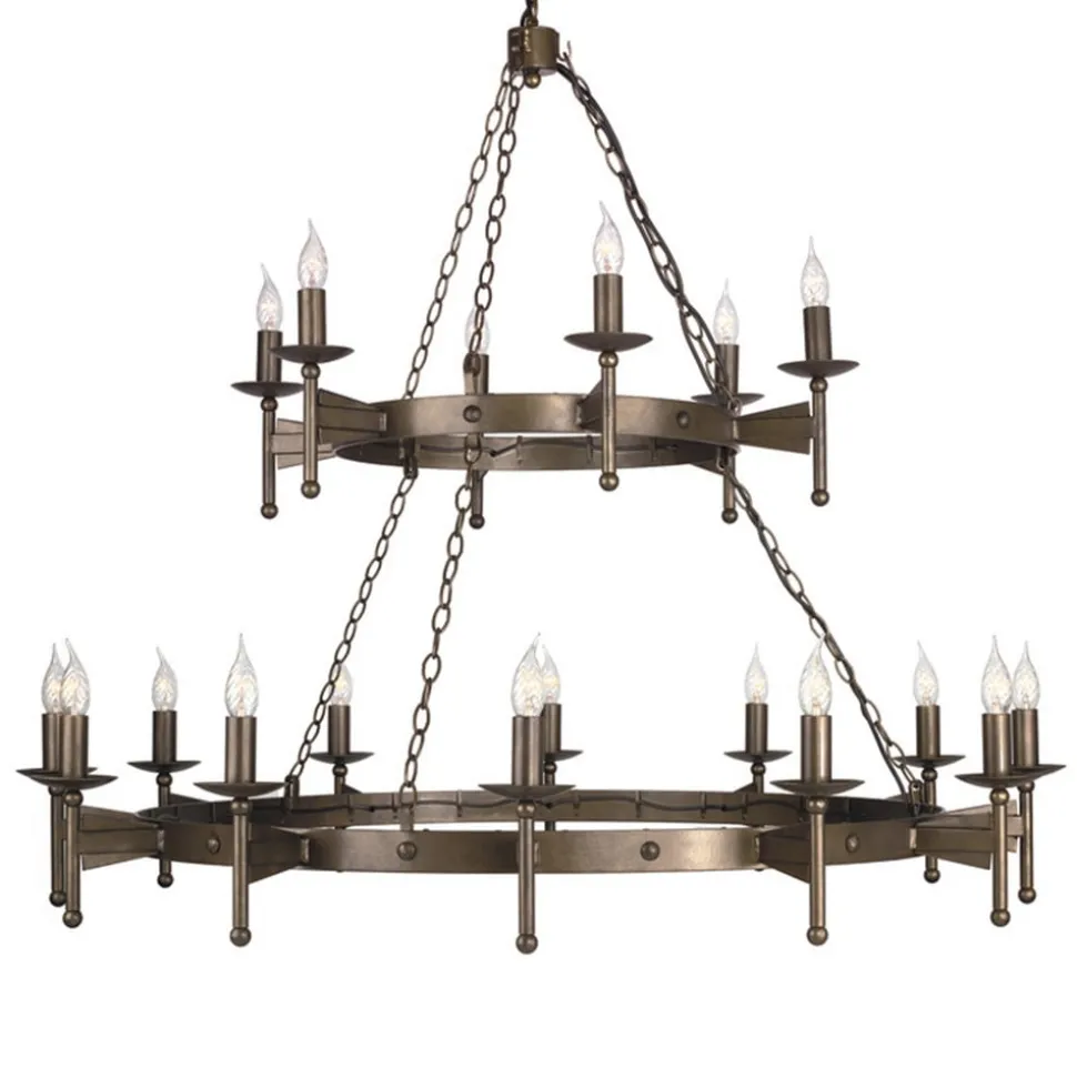 Middelaldersk CROMWELL lysekrone med 18 lys