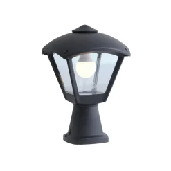 Mididisma/Dario sokkellampe, svart, klart deksel