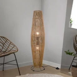 Miki gulvlampe, brun, høyde 103 cm, papir