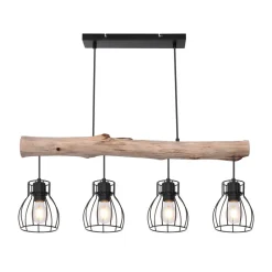 Mina hengelampe, lengde 83 cm, svart/brun, 4 lyskilder.