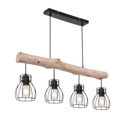 Mina hengelampe, lengde 83 cm, svart/brun, 4 lyskilder.