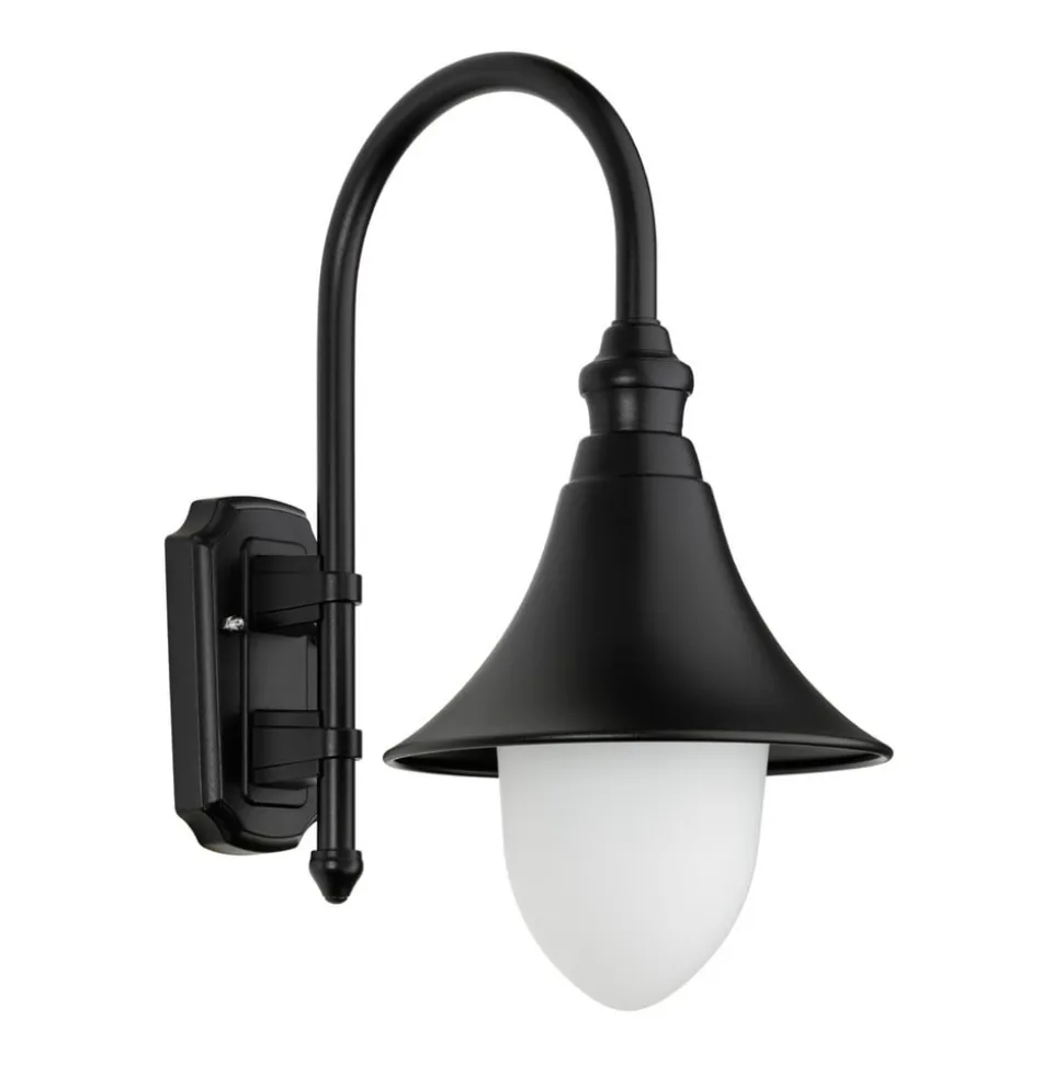 Miranda utendørs vegglampe, svart