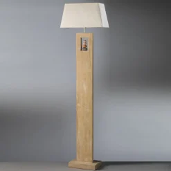 Miriel gulvlampe, høyde 170 cm, tekstil, tre